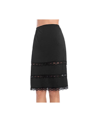 MANCYFIT | Half Slips for Women Underskirt Dress Extender Lace Trim Knee Length Midi Skirt 14 | 25" Length
