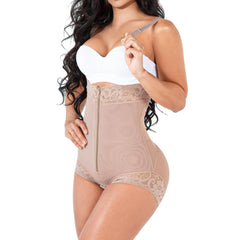 Corseted body shaping high waisted trousers - Detachable shoulder straps