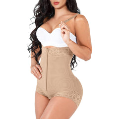 Corseted body shaping high waisted trousers - Detachable shoulder straps