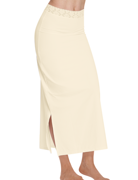 MANCYFIT | Half Slip for Women Under Dresses Full Length Long Under Skirt with Lace 36"