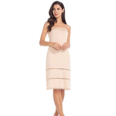 Women's Tube Top Dress Slip Sleeveless Underdress Invisible Straps