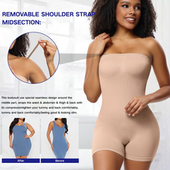 Shapewear jumpsuit women body shaper bustier corset - Free shoulder strap