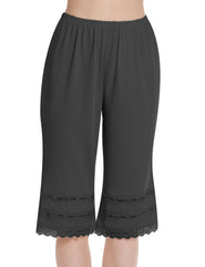 MANCYFIT Pettipant Half Slip for Women Bloomers 12-18" Inseam Wide Leg Lace Pajama Pants