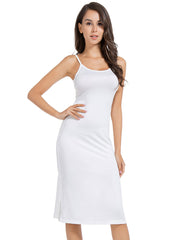 Full Slip Dress for Women Spaghetti Strap Under Cami Slit Soft Sleeveless Nightgowns