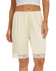 Bloomers for Women Satin Pettipants for Under Dresses Culottes Slip 9" Inseam Half Slip Shorts