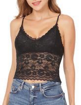 MANCYFIT Lace Bralettes for Women Padded Lace Bandeau Bra Cami Bra 3 Pack