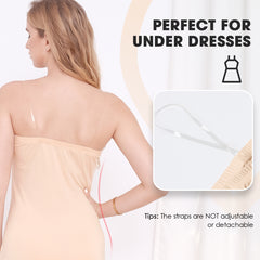 Women's Tube Top Dress Slip Sleeveless Underdress Invisible Straps