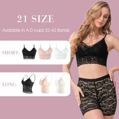 MANCYFIT Lace Bralettes for Women Padded Lace Bandeau Bra Cami Bra 3 Pack