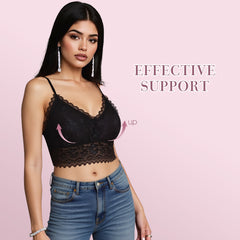 MANCYFIT Lace Bralettes for Women Padded Lace Bandeau Bra Cami Bra 3 Pack