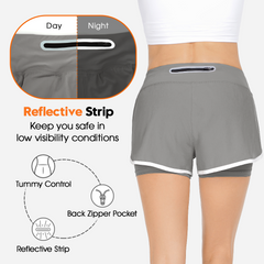 Women's Quick Dry Pants 2-in-1 - Running Shorts Single Side Pocket