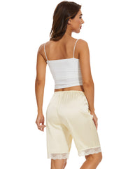 Bloomers for Women Satin Pettipants for Under Dresses Culottes Slip 9" Inseam Half Slip Shorts