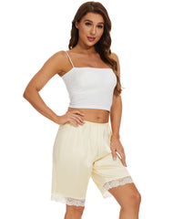 Bloomers for Women Satin Pettipants for Under Dresses Culottes Slip 9" Inseam Half Slip Shorts