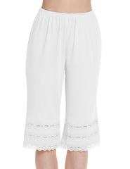 MANCYFIT Pettipant Half Slip for Women Bloomers 12-18" Inseam Wide Leg Lace Pajama Pants