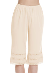 MANCYFIT Pettipant Half Slip for Women Bloomers 12-18" Inseam Wide Leg Lace Pajama Pants