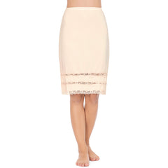 Half Slips for Women Underskirt Dress Extender Lace Trim Knee Length Midi Skirt 19-26" Length