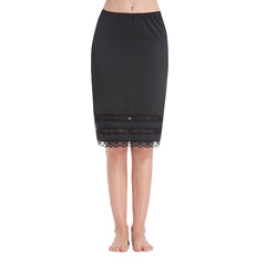 Half Slips for Women Underskirt Dress Extender Lace Trim Knee Length Midi Skirt 19-26" Length