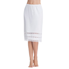 Half Slips for Women Underskirt Dress Extender Lace Trim Knee Length Midi Skirt 19-26" Length