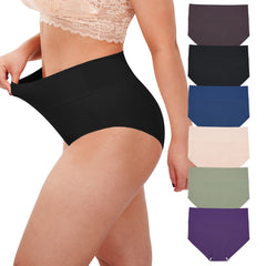 Women's High Waisted Seamless Underwear Ladies Panties 6 Pack