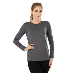 MANCYFIT Womens Thermal Tops Fleece Lined Shirt Long Sleeve Base Layer