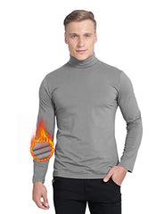 MANCYFIT Men's Thermal Tops Turtleneck Shirt Fleece Lined Undershirt Long Sleeve Base Layer Pullover