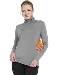 MANCYFIT Thermal Top for Women Turtleneck Shirt Long Sleeve Undershirt Ultra Soft Fleece Lined Base Layer