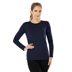 MANCYFIT Womens Thermal Tops Fleece Lined Shirt Long Sleeve Base Layer
