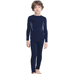 MANCYFIT Kids Thermal Underwear Set Compression Shirt & Pants Athletic Base Layer Long Johns for Boys Girls