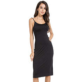 Full Slip Dress for Women Spaghetti Strap Under Cami Slit Soft Sleeveless Nightgowns