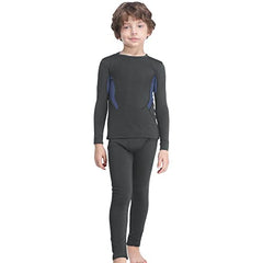 MANCYFIT Kids Thermal Underwear Set Compression Shirt & Pants Athletic Base Layer Long Johns for Boys Girls