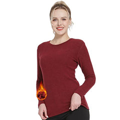 MANCYFIT Thermal Tops for Women Fleece Lined Shirt Long Sleeve Base Layer V Neck