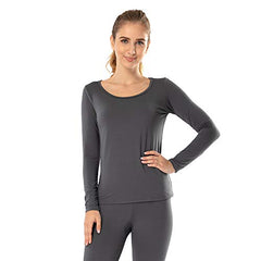 MANCYFIT Thermal Tops for Women Fleece Lined Shirt Long Sleeve Base Layer V Neck