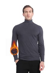 MANCYFIT Men's Thermal Tops Turtleneck Shirt Fleece Lined Undershirt Long Sleeve Base Layer Pullover