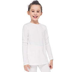 MANCYFIT Thermal Tops for Girls Fleece Lined Underwear Long Sleeve Undershirts Baselayer