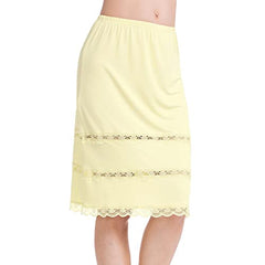 Half Slips for Women Underskirt Dress Extender Lace Trim Knee Length Midi Skirt 14-25" Length