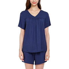 MANCYFIT Womens Pajamas Set Long Sleeves Sleepwear Soft Pj Lounge Sets V Neck Nightwear