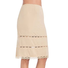 Half Slips for Women Underskirt Dress Extender Lace Trim Knee Length Midi Skirt 14-25" Length