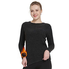MANCYFIT Thermal Tops for Women Fleece Lined Shirt Long Sleeve Base Layer V Neck