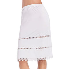 Half Slips for Women Underskirt Dress Extender Lace Trim Knee Length Midi Skirt 14-25" Length