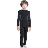 MANCYFIT Kids Thermal Underwear Set Compression Shirt & Pants Athletic Base Layer Long Johns for Boys Girls