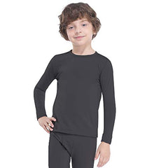 MANCYFIT Thermal Tops for Boys Fleece Lined Underwear Long Sleeve Undershirts Baselayer