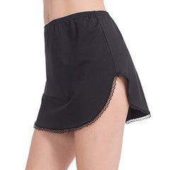 Half Slip for Women Underskirt Short Mini Skirt Slit Lace Trim