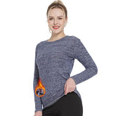 MANCYFIT Thermal Tops for Women Fleece Lined Shirt Long Sleeve Base Layer V Neck