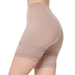MANCYFIT Slip Shorts for Women Lace Trim Short Leggings Stretch Mid Thigh Undershorts