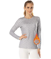 MANCYFIT Womens Thermal Tops Fleece Lined Shirt Long Sleeve Base Layer
