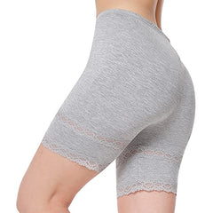 MANCYFIT Slip Shorts for Women Lace Trim Short Leggings Stretch Mid Thigh Undershorts