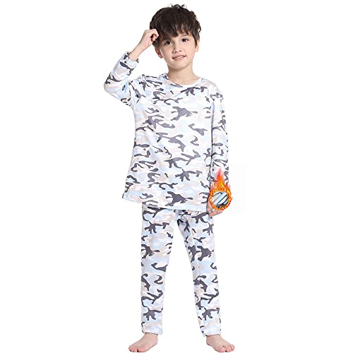 MANCYFIT | Thermal Underwear for Boys Fleece Lined Long Johns Set Kids Base Layer Ultra Soft