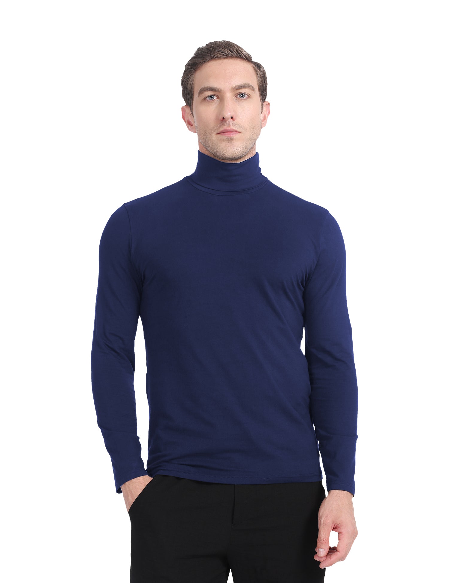 MANCYFIT Men's Thermal Tops Turtleneck Shirt Fleece Lined Undershirt Long Sleeve Base Layer Pullover