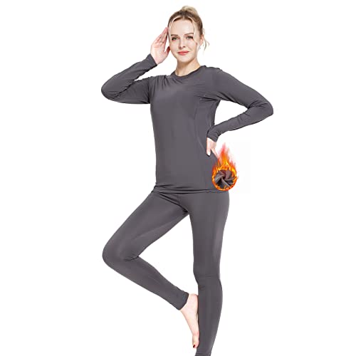 MANCYFIT Thermal Underwear for Women Cold Weather Gear Long Johns Winter Base Layer for Skiing Running