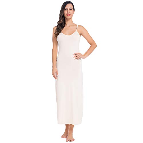 MANCYFIT Long Slips Under Dresses Full Length Adjustable Strap Nightgown  Size M