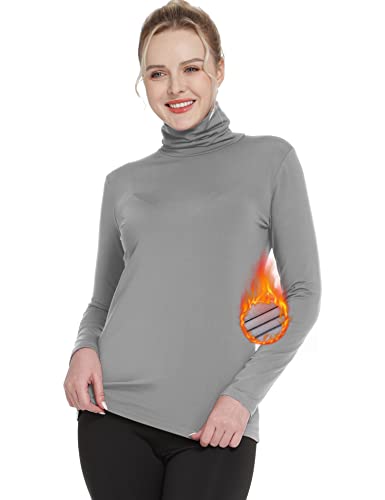 MANCYFIT | Thermal Top for Women Turtleneck Shirt Long Sleeve Undershirt Ultra Soft Fleece Lined Base Layer